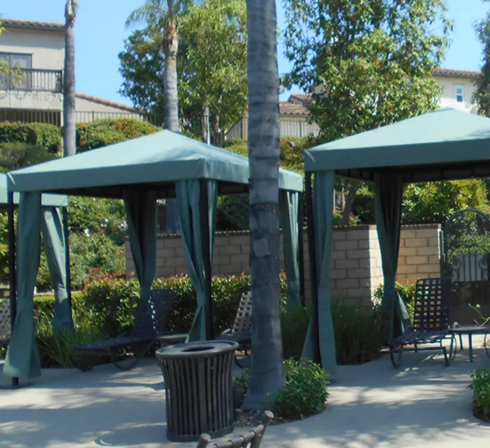 Custom-Built Outdoor Cabanas with Curtains Fontana, CA