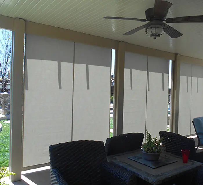 Outdoor Sunscreens, Drop Rolls & Shade Screens Redlands 
